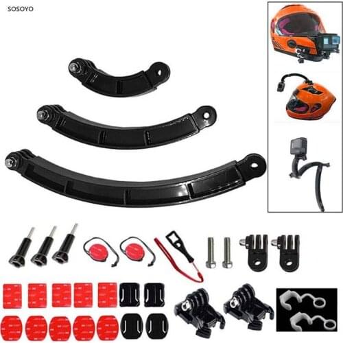33 in 1 Helmet Extension Arm 3 Ways Motorcycle Helmet Bracket Adjustable rod set For GoPro Hero 8 7 6 5 4 Dji Osmo Action Camera