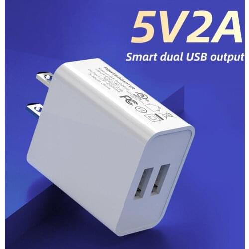 Universal QC3.0 Dual USB Charger StableQuick Output Plug Play Safe Mobile Phone Charging Adapter for Travel 6.1cm x 4.1cm x 2.5