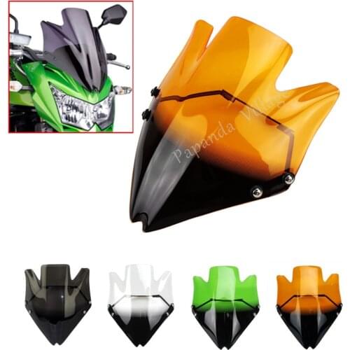 Street Bike Orange Windshield Air Deflectors w/Bracket Supermoto for Kawasaki Z750 Z750R 2007-2012 Motorcycle Custom Windscreen