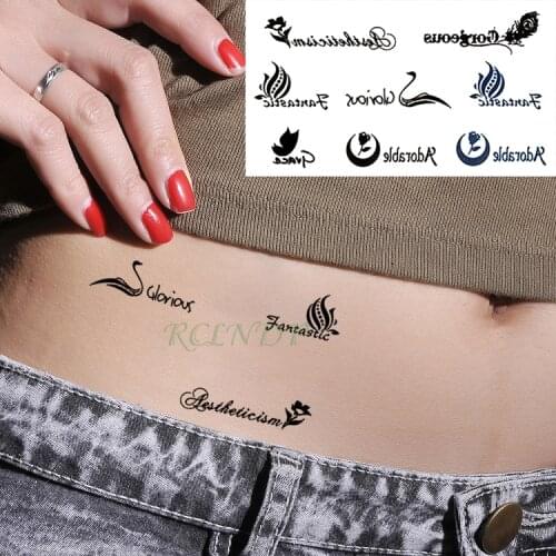 Waterproof Temporary Tattoo Sticker English Letter Fake Tatto Fashion Flash Tatoo Tatouage Wrist Foot Hand For Girl Women Men