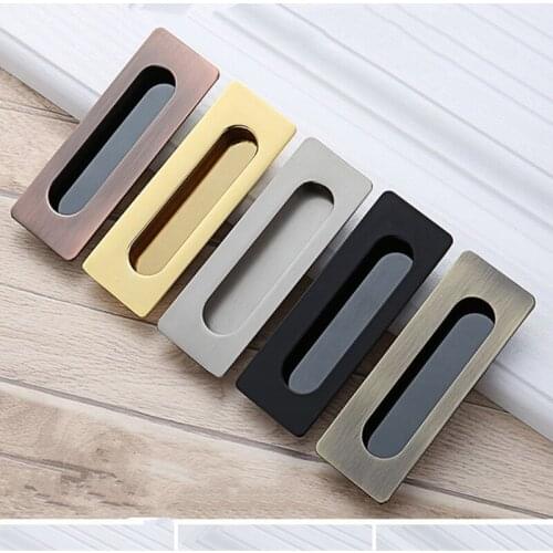 Slide Door Recessed Handle Embedded Concealed Square Round Catch Pull Grip Furniture Cabinet Drawer Stainless Steel Black Bronze