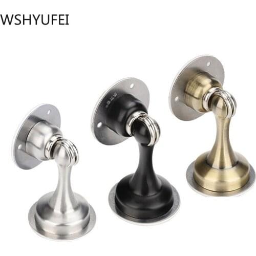WSHYUFEI Stainless Steel Magnetic Home Door Stopper Sticker Punch-free Door Holders Wall Mounted Door Stops Hardware Accessories