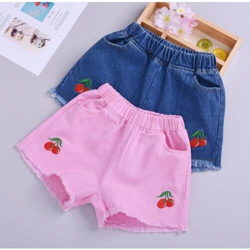 ZWF784 baby girls jeans shorts 2021 summer girl short pants for kids cartoon jeans for children denim shorts