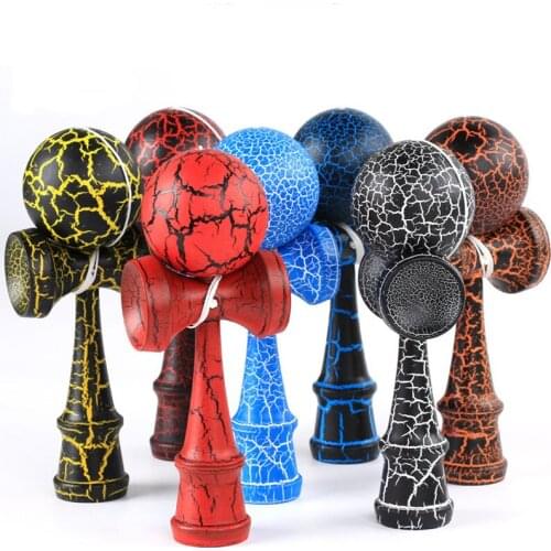 1PC Children Safety Crack Pattern Toy Bamboo Kendama Best Wooden Educational Toys Kids Toy Gift K0094