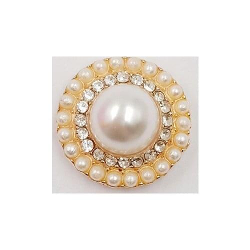 10 PCS 20mm Metal Alloy KC Gold Crystal Imitation Pearl Flowers Connectors Charm DIY Accessories For Jewelry Making