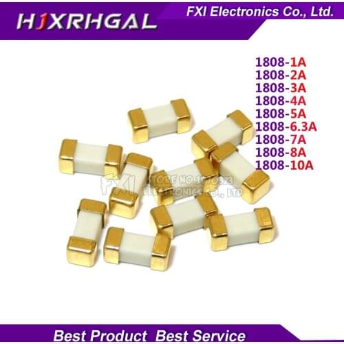 100PCS Gold foot 1808 125V 0451 SMD Fast blow Fuse 1A 2A 3A 4A 5A 6.3A 7A 8A 10A 0451 ultra-rapid fuses new original