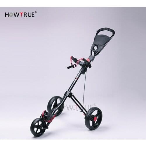 3 Wheel Push Cart Collapsible Cart Trolley Golf Supplies Accessories Cart