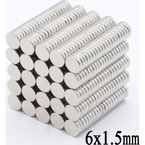 500PCS D6X1.5mm Rare Earth Magnets Round NdFeB Magnets Magnets Strong Magnetic Neodymium Magnets Cylinder