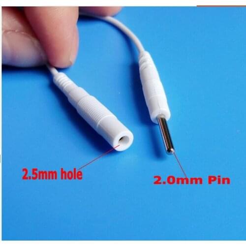 500pcs/lot DHL TENS Therapy cables Tieline adapters Lead Wires 2.5mm hole to 2 mm pin cord