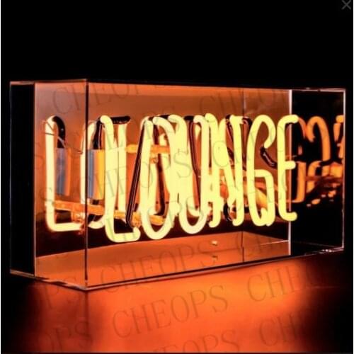 Lounge Acrylic Box Gift Neon Signs Real Glass Tube Beer Bar Pub Bedroom Wall Homeroom Girlsroom Party Decor Lamp 14x5