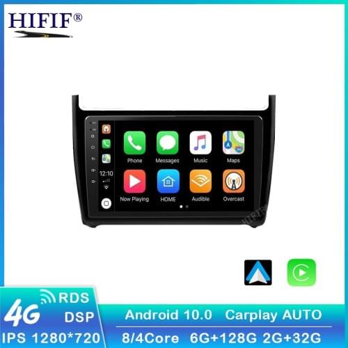 9" 2din 4+64G DSP Carplay Android 10 Car Radio Multimedia Video Player GPS Navigation For Volkswagen VW Polo 2008-2015 Head Unit