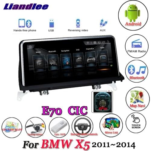 For BMW X5 E70 2011-2014 Original CIC System Car Android 10.0 Player Multimedia Carplay Androidauto GPS Navigation HD Screen