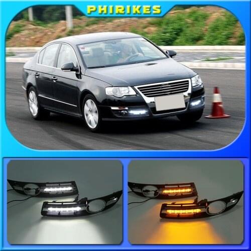 2Pcs Car LED DRL Daytime Running Light For Volkswagen VW Passat B6 2005 2006 2007 2008 2009 2010 2011 Fog Lamp