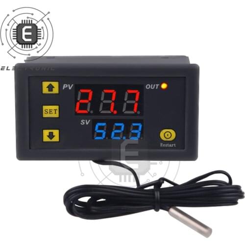 W3230 Mini Digital Temperature Controller 12V 24V 220V Thermostat Regulator Heating Cooling Control Thermoregulator With Sensor