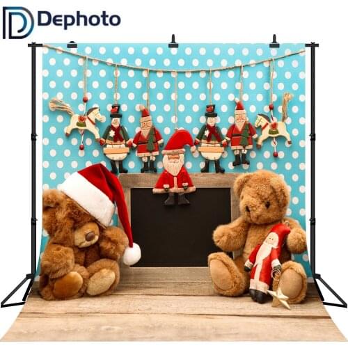 Dephoto Christmas Gift Toy Bear Wooden Floor Kids birthday party Photo Backgrounds Photography Backdrops Photo Studio