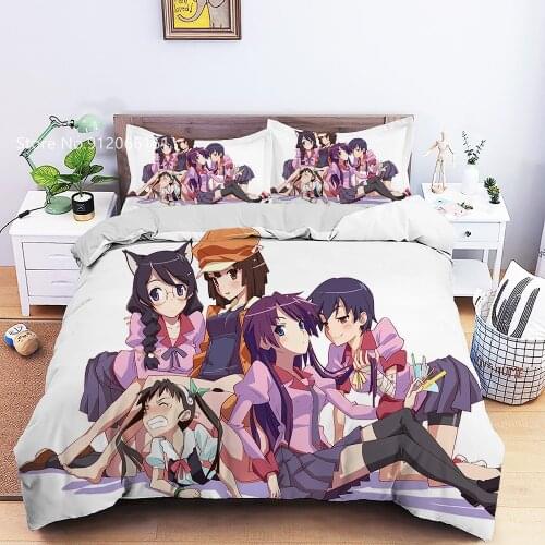 Monogatari Anime Duvet Cover 2/3 Pieces For Kids Children Bedding Set 3D Print Home Textile Bedclothes For Bedroom Bed Cover Set