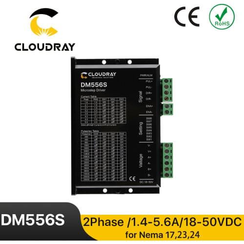 DM556S 2 Phase Stepper Motor Driver 18-50VDC 1.4-5.6A Stepper Motor Controller for Nema17 Nema23 Nema34