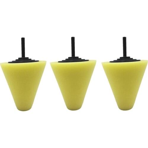 Drill Buffing Sponge Pads Kit,1/4 inch 6mm Shank Buffing Polishing Sponge Cone for Automotive Car Wheels