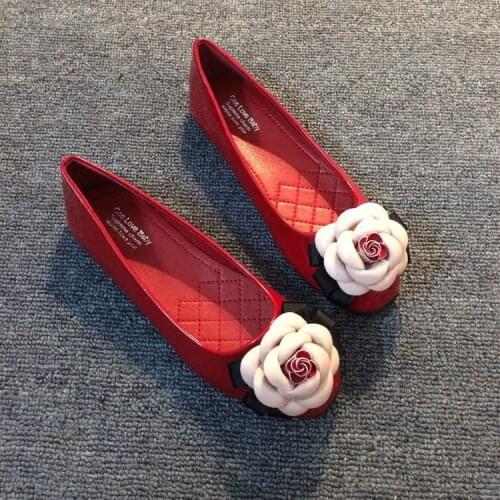 European Famous Brand Shoes Woman Japanned Leather Ballet Flats Ladies Zapatillas Mujer Camellia Creepers Plaid Wedding Shoes