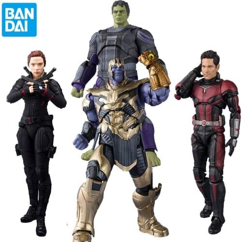 Bandai Marvel Avengers Endgame Black Widow Hawkeye Thor Hulk Thanos Captain Ameica Ironman Mk85 Ant-Man Action Figure Kids Toys