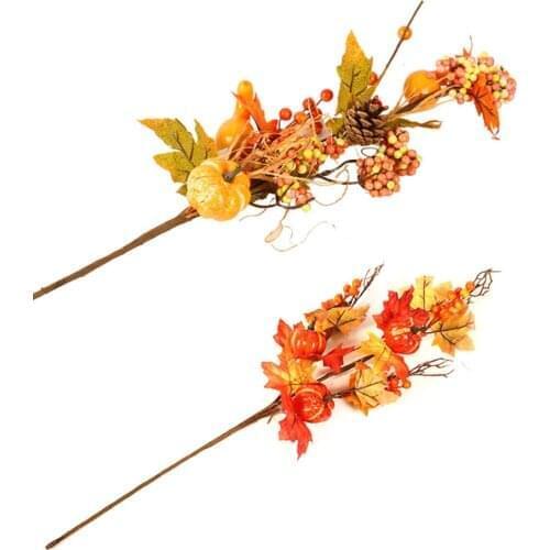 Artificial Simulation Maple Leaf Pumpkin Sunflower Pick Garland Accessories Home DIY Autumn Harvest Thanksgiving Halloween Decor