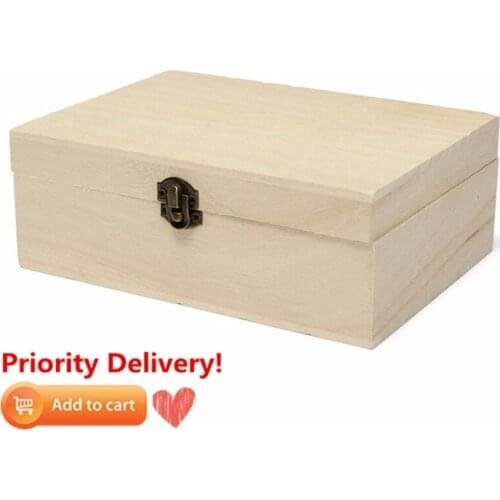 Natural Wooden Storage Box With Lid Golden Lock 7 Style Postcard Home Organizer Handmade Craft Jewelry Case Wooden Box Casket