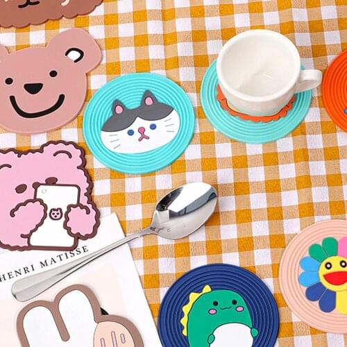 Creative Non-Slip Placemat Cute Heat Insulation Bowl Pad Table Waterproof Cartoon Milk Coffee Water Coasters Kitchen Tableware