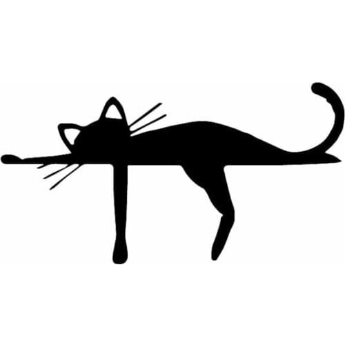 Creative Vinyl Decal Cute Cat Animal Dream Funny Cheerful Cartoon Car Sticker Black/Silver,15cm*8cm