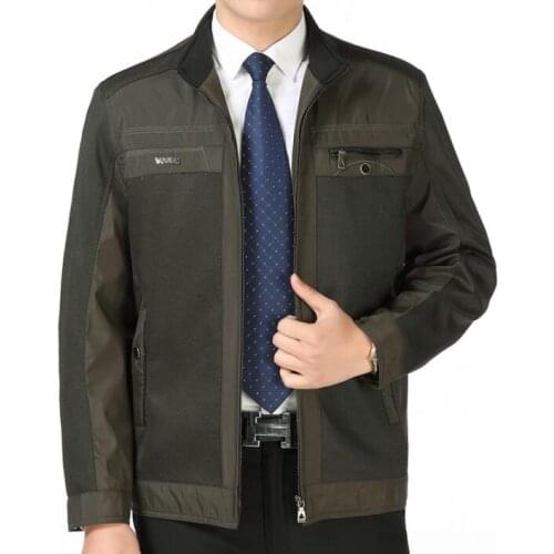 Middle-aged jacket men casual clothes mens jackets and thin coats spring stand collar jaqueta masculina chaqueta hombre b321