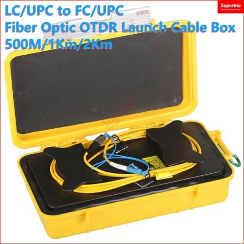 LC/UPC to FC/UPC Fiber Optic OTDR Launch Cable Box 500M/1Km/2Km OTDR Dead Zone Eliminator,SM Fiber Rings 1310/1550nm