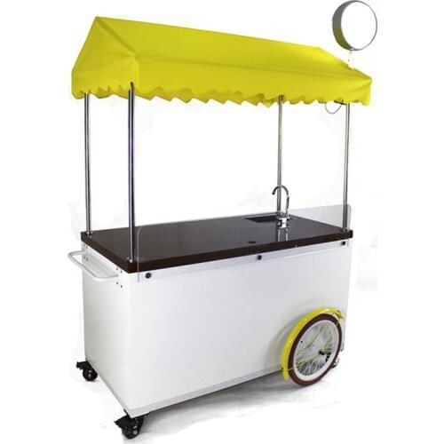 Multifunction Hand Push Cargo Bike Mobile Food Cart Kiosk Fast Food Car for Sell Snack Hot Dogs Ice Cream