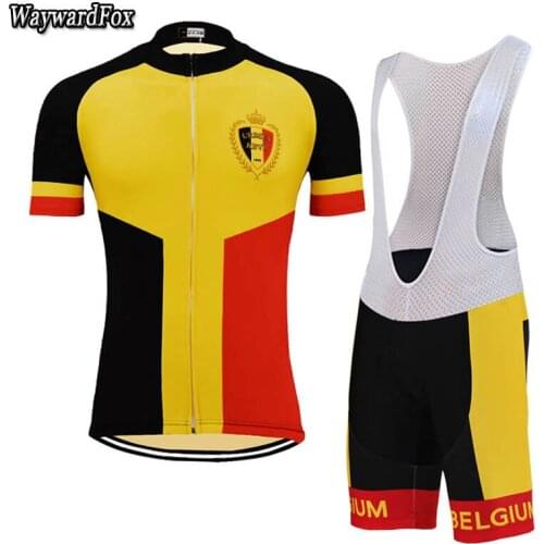 NEW 2018 Men Belgium Team Cycling Jersey Set / Short sleeve Cycling Clothing MTB / ROAD Bike wear 3D gel Pad