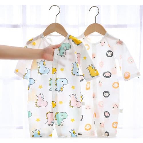 Baby Clothes Summer Thin Underwear Baby Jumpsuit Newborn Spring Long-sleeve Air-conditioned Breathable Clothing For 0-2 years