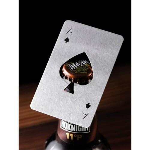 Beer Bottle Opener Creative Stainless Steel Spades A Poker Personality Metal Bottle Opener Household Wine Opener