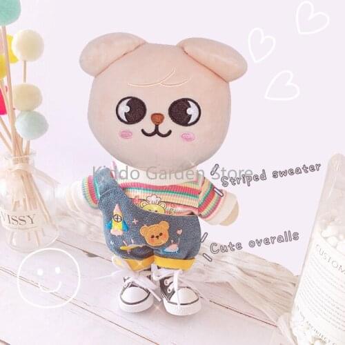 Skzoo plush toys Clothes Stray Kids Stuffed Animal Plushies Coat Kawaii JK uniform Sweater Shirt Overalls for skz&stay dolls