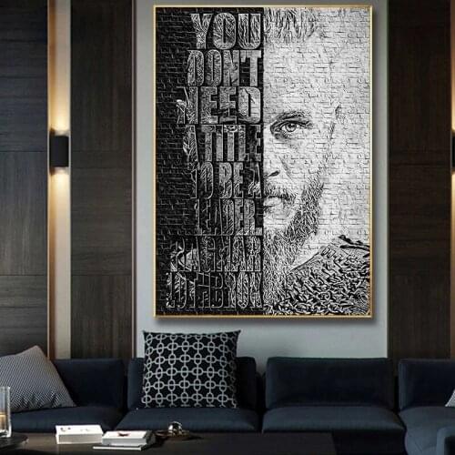Ragnar Lothbrok Vikings Pictures Abstract Paint Canvas Painting Posters Prints Wall Art Picture for Livingroom Modern Home Decor