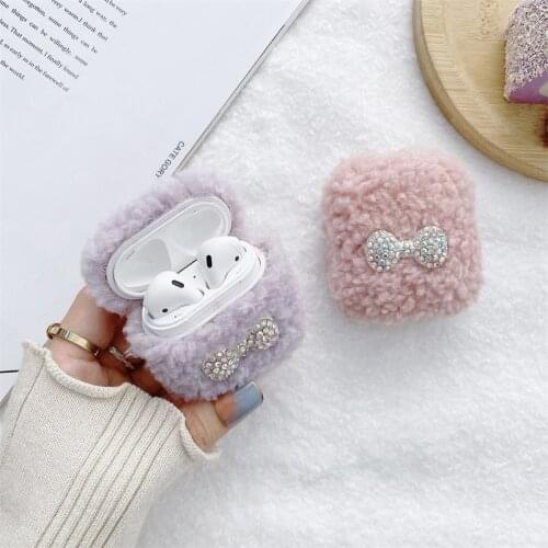 Diamond bow curl Earphone Case for Apple AirPods1 / 2 Pro3 Earbuds Silicone Cover Wireless Bluetooth Headset Box