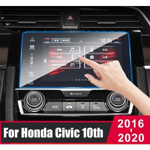 For honda civic 10th 2016 2017 2018 2019 2020 Glass Car Navigation Screen Protector LCD Touch Display Screen Film Anti Scratch