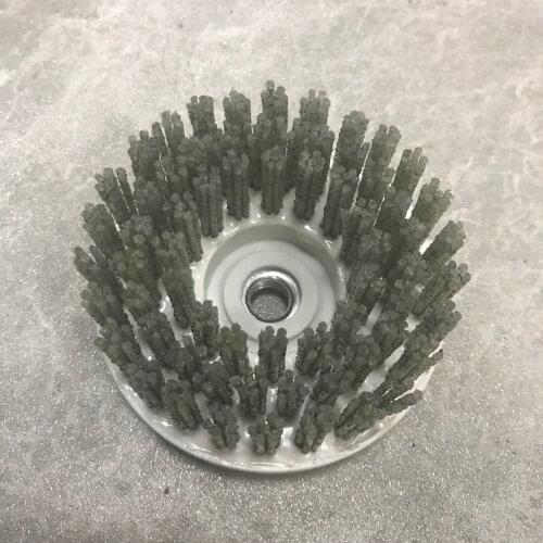 Snail Lock Circle Diamond Brush 4 inch for Making Leather Finish on Granite Stone Surface Thread 5/8"-11