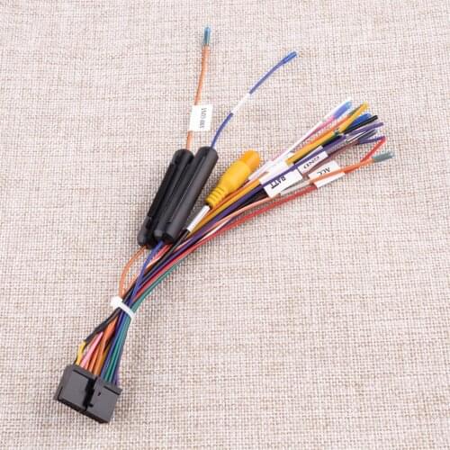 Universal 20 Pins Wiring Harness Connector Adapter for 1 or 2 DIN Android Stereo Radio DVD Black