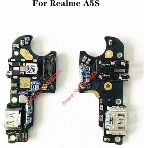 100% Original USB Charging Port Dock MIC Flex cable For OPPO Realme A5S Quick Charge Charger Plug With Microphone Headphone Jack