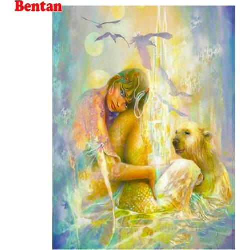 Diamond Embroidery Mermaid Cartoon 5D Diamond Painting Cross Stitch Kit Wall Pictures Handicraft Full Drill Square Home Decor