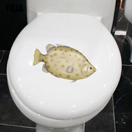 YOJA 24.3*12.9CM Deep Sea Fish Wall Sticker Home Decor Toilet Decal Cartoon Animal T3-1056