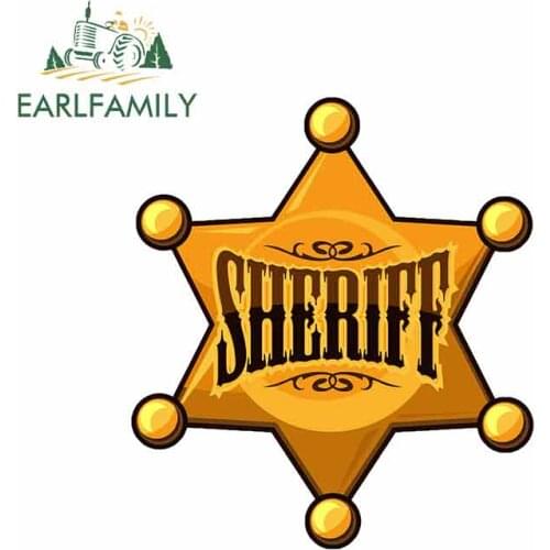 EARLFAMILY 13cm x 11.6cm for Sheriff Badge Funny Car Stickers Vinyl Waterproof RV VAN Car Accessories JDM Anime Sign Logo