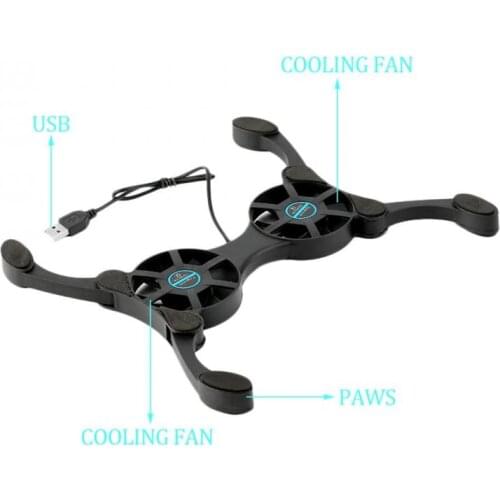 1Pc For 7-15 inch Notebook Laptop Foldable USB Cooling Fan CPU Cooler With Double Fans Mini Octopus Notebook Cooler In Stock