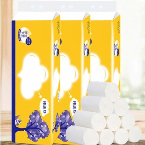 10 Rolls Soft Toilet Paper Tissue 3-layer Household Rollss Paper Without Adjunct Non-Smell Home Bathroom Kitchen Accessories