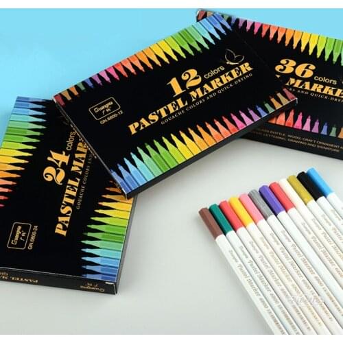 12/24/36 Colors Acrylic Pastel Marker Pen Highlighter Pens Album Graffiti,Glass, Ceramic, Wood, Wetal, Acrylic Paint Art Pen