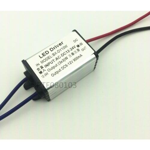 2pcs DC 12-24V 10w waterproof LED Driver Waterproof IP67 Output DC 6-12V 900 mA Power Supply For LED light