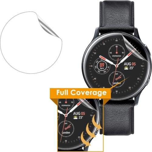2pcs Full Curved Protective Film for Samsung Galaxy Watch Active 2 40mm 44mm Tempered PET Soft 3D Screen Protector for Active