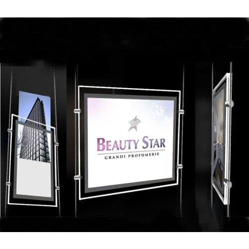 2 Unit/Column) A4 Double Sided Real Estate Agent LED Light Panel,LED Landscape Displays for Agent,Hotel,Retail Store